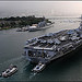 USS Abraham Lincoln passing Battleship Missouri